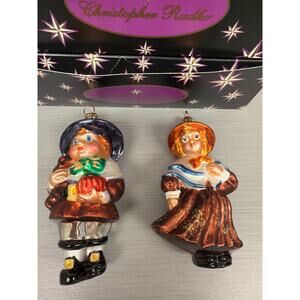Vtg Christopher Radko John & Priscilla Thanksgiving Pilgrims Ornaments